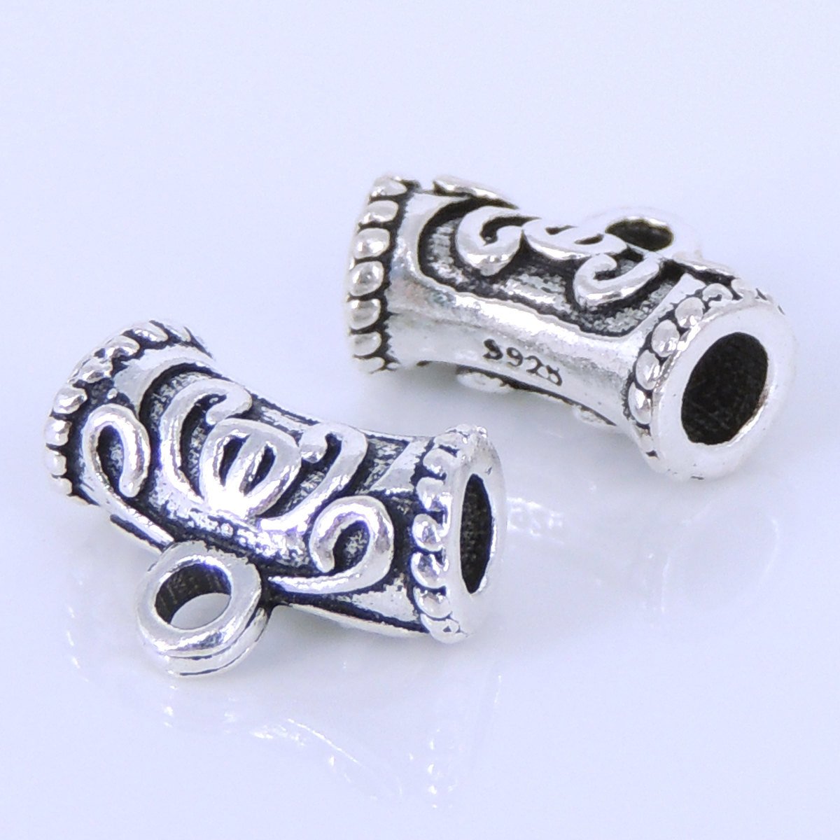 2 PCS Sterling Silver 925 Vintage Protection Lotus Connector Bail WSP287 Wholesale: See Discount Coupons in Item Details