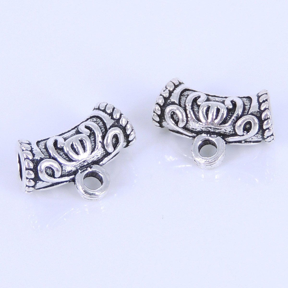 2 PCS Sterling Silver 925 Vintage Protection Lotus Connector Bail WSP287 Wholesale: See Discount Coupons in Item Details