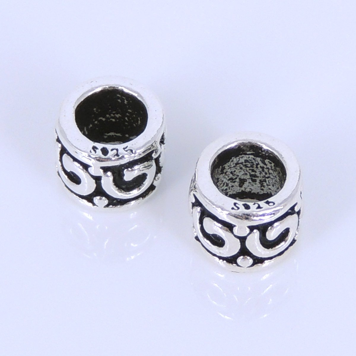 2 PCS Sterling Silver 925 Vintage Lucky Bead Charm WSP292 Wholesale: See Discount Coupons in Item Details