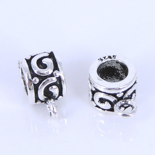 2 PCS Sterling Silver 925 Vintage Lucky Connector Bail WSP293 Wholesale: See Discount Coupons in Item Details