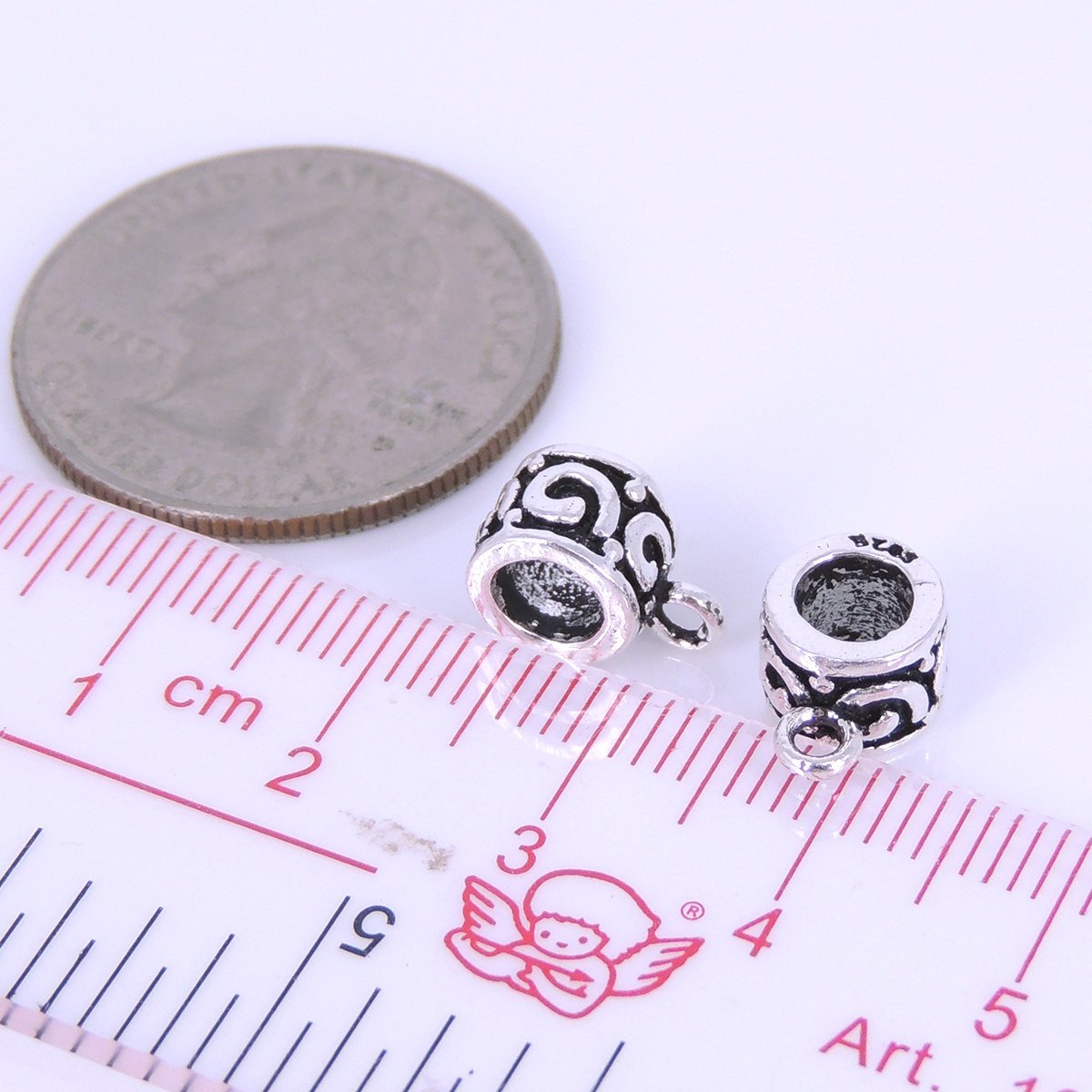 2 PCS Sterling Silver 925 Vintage Lucky Connector Bail WSP293 Wholesale: See Discount Coupons in Item Details