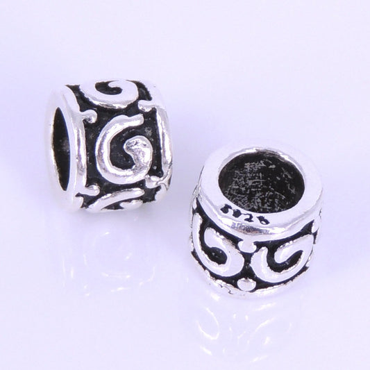 2 PCS Sterling Silver 925 Vintage Lucky Bead Charm WSP292 Wholesale: See Discount Coupons in Item Details