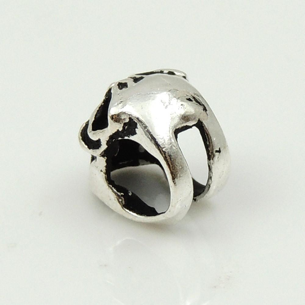 2 PCS Sterling Silver 925 Vintage Celtic Skull Bead Charm Spacer WSP185X2 Wholesale: See Discount Coupons in Item Details