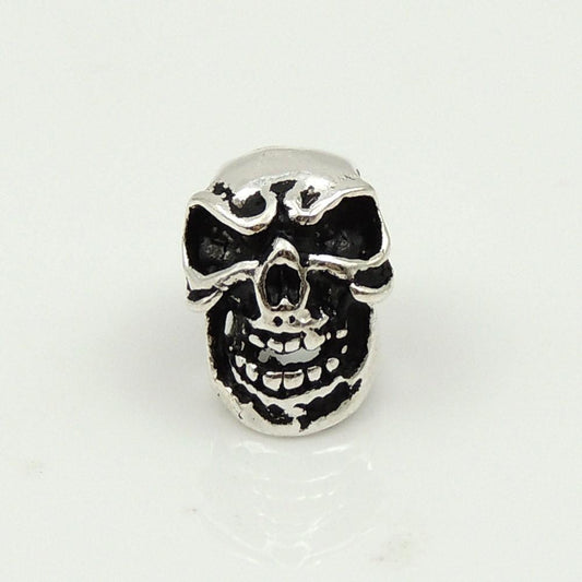 2 PCS Sterling Silver 925 Vintage Celtic Skull Bead Charm Spacer WSP185X2 Wholesale: See Discount Coupons in Item Details