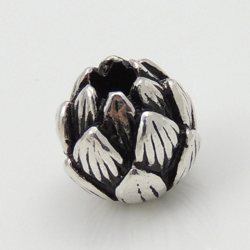 2 PCS Sterling Silver Lotus Bead 925 Vintage Buddhism Protection WSP081X2 Wholesale: See Discount Coupons in Item Details