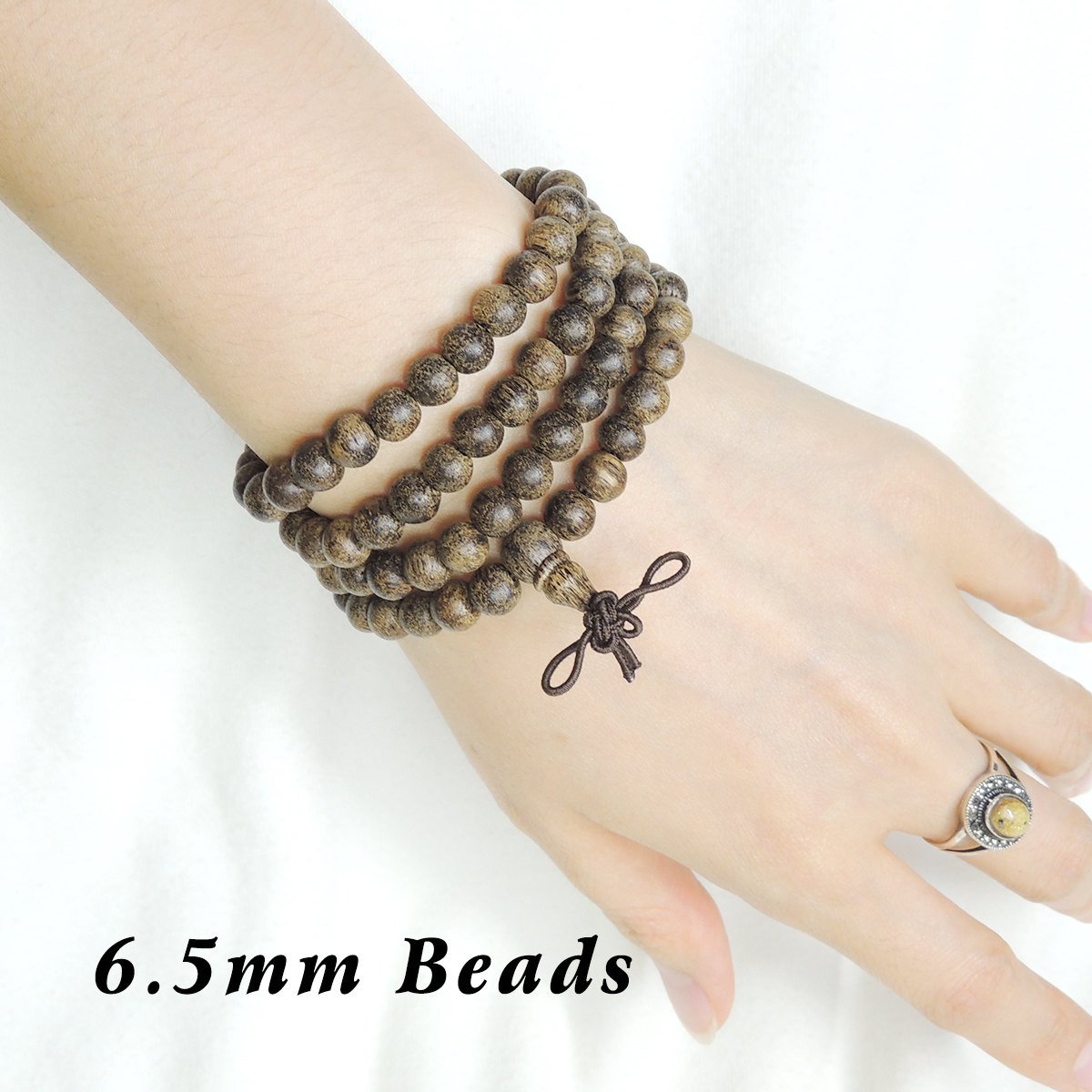 108 Tiger Speckle Agarwood Beads Bracelet/Necklace Buddhism Meditation from Vietnam 虎斑沉香 AW014