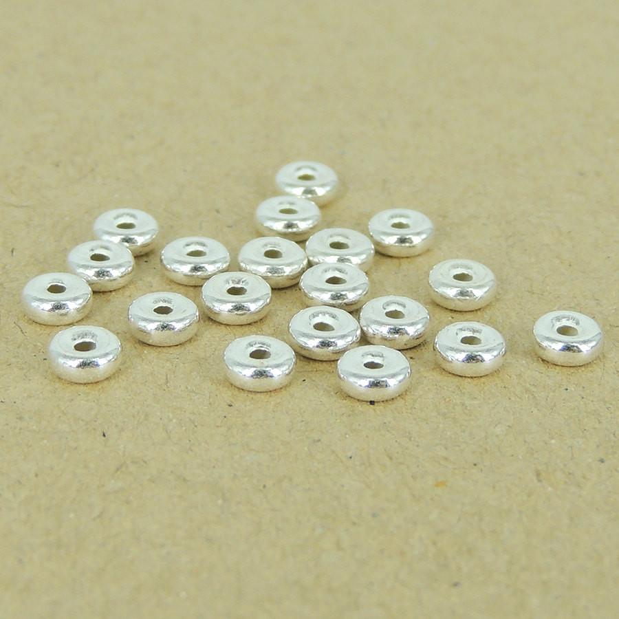 20 Pcs Sterling Silver Nugget Spacers Seamless WSP331X20 Wholesale: See Discount Coupons in Item Details
