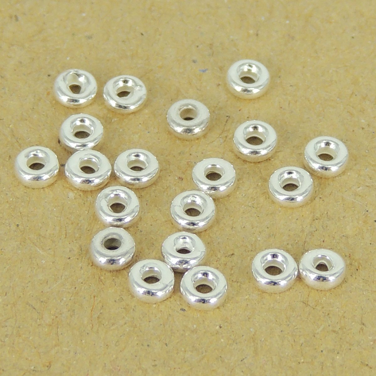 20 Pcs Sterling Silver Nugget Spacers Seamless WSP356X20 Wholesale: See Discount Coupons in Item Details