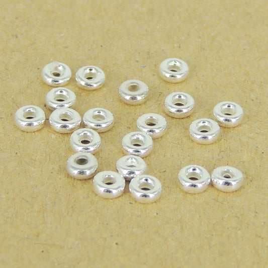 20 Pcs Sterling Silver Nugget Spacers Seamless WSP356X20 Wholesale: See Discount Coupons in Item Details