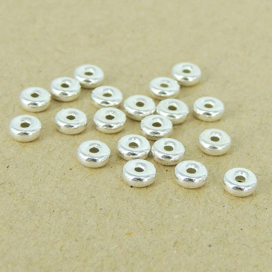 20 Pcs Sterling Silver Nugget Spacers Seamless WSP331X20 Wholesale: See Discount Coupons in Item Details