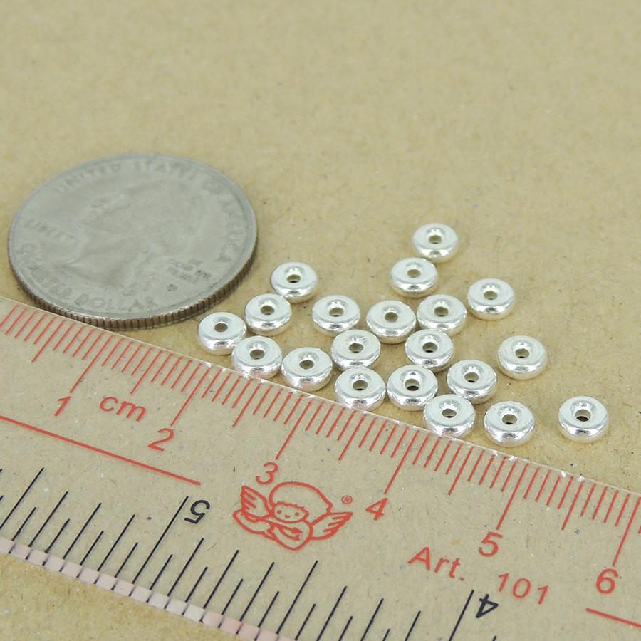 20 Pcs Sterling Silver Nugget Spacers Seamless WSP331X20 Wholesale: See Discount Coupons in Item Details