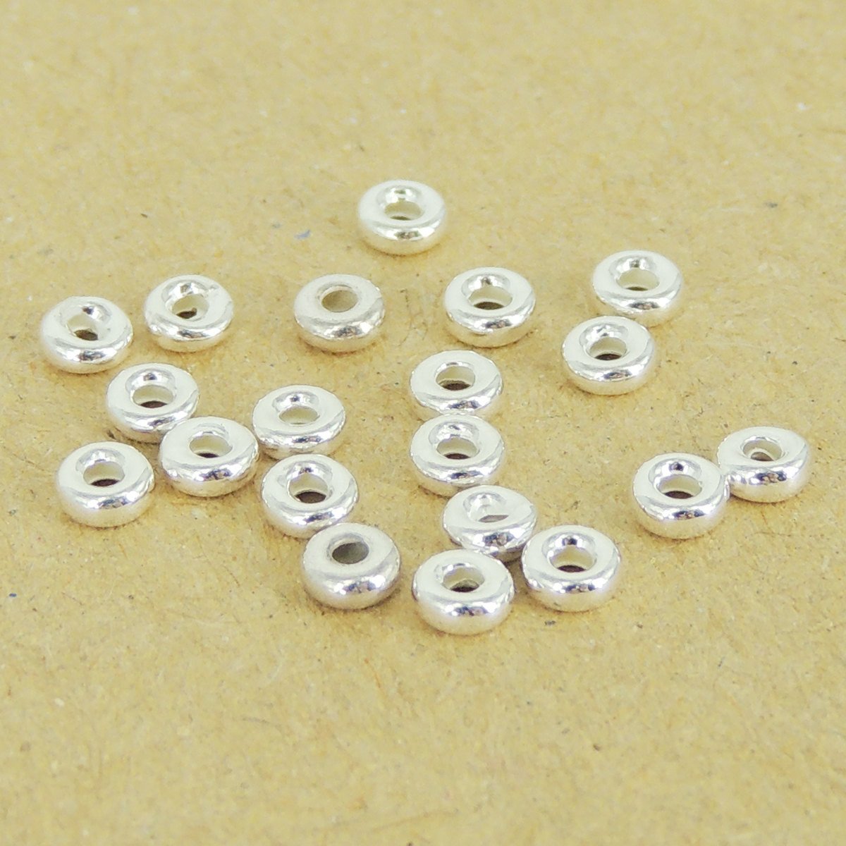 20 Pcs Sterling Silver Nugget Spacers Seamless WSP356X20 Wholesale: See Discount Coupons in Item Details