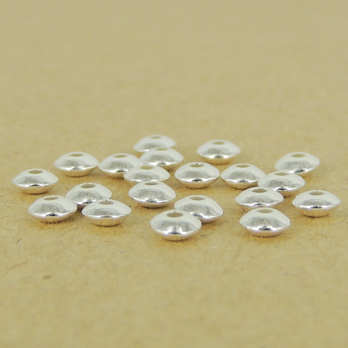 20 Pcs Sterling Silver Rondelle Spacers Seamless WSP354X20 Wholesale: See Discount Coupons in Item Details