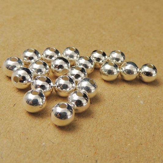 20 Pcs Sterling Silver Round Beads 5mm Seamless WSP027X20 Wholesale: See Discount Coupons in Item Details