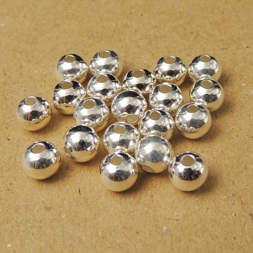 20 Pcs Sterling Silver Round Beads 5mm Seamless WSP027X20 Wholesale: See Discount Coupons in Item Details