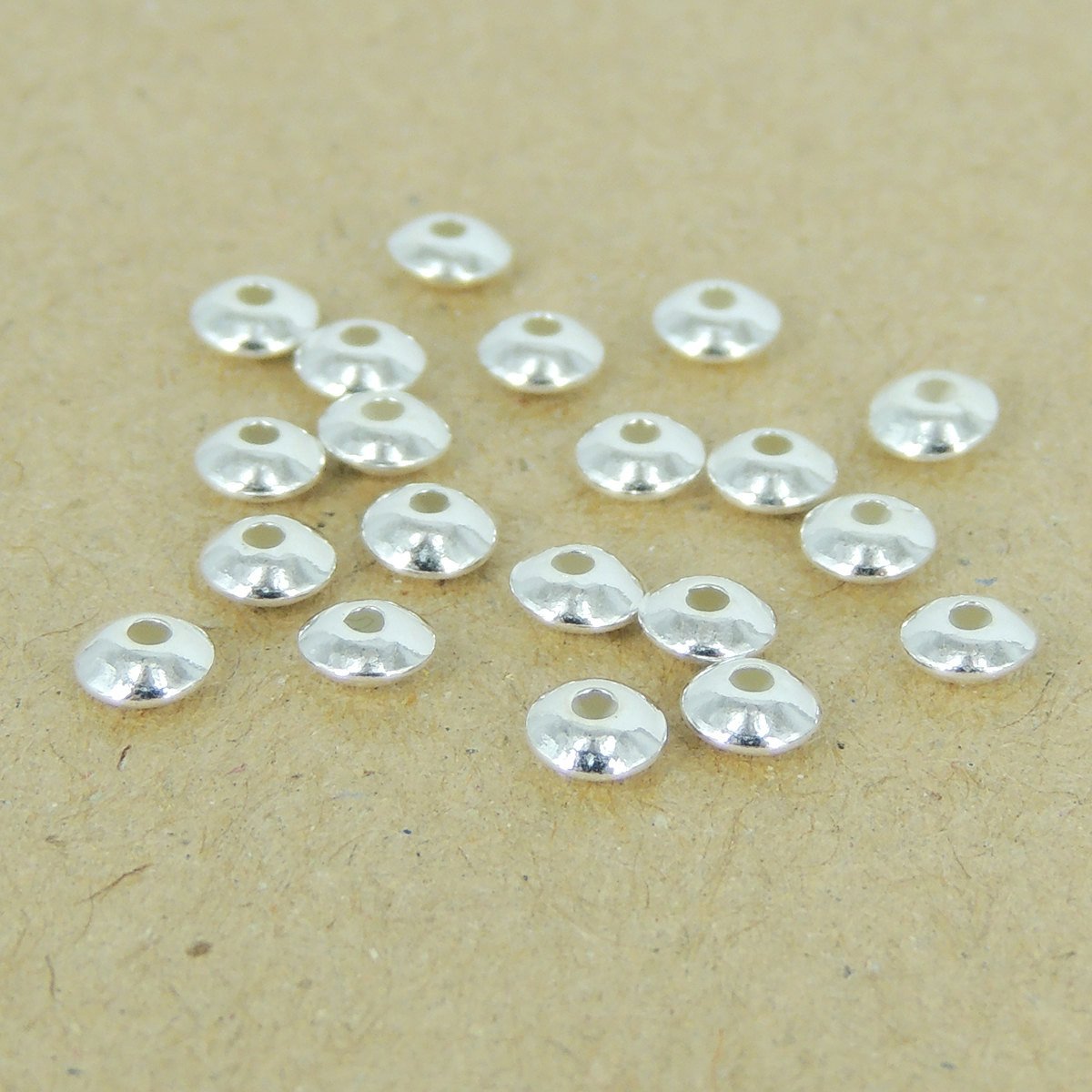 20 Pcs Sterling Silver Rondelle Spacers Seamless WSP354X20 Wholesale: See Discount Coupons in Item Details