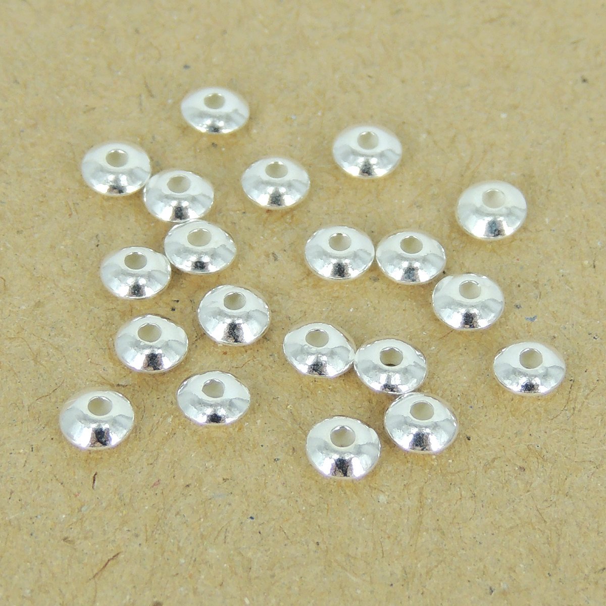 20 Pcs Sterling Silver Rondelle Spacers Seamless WSP354X20 Wholesale: See Discount Coupons in Item Details