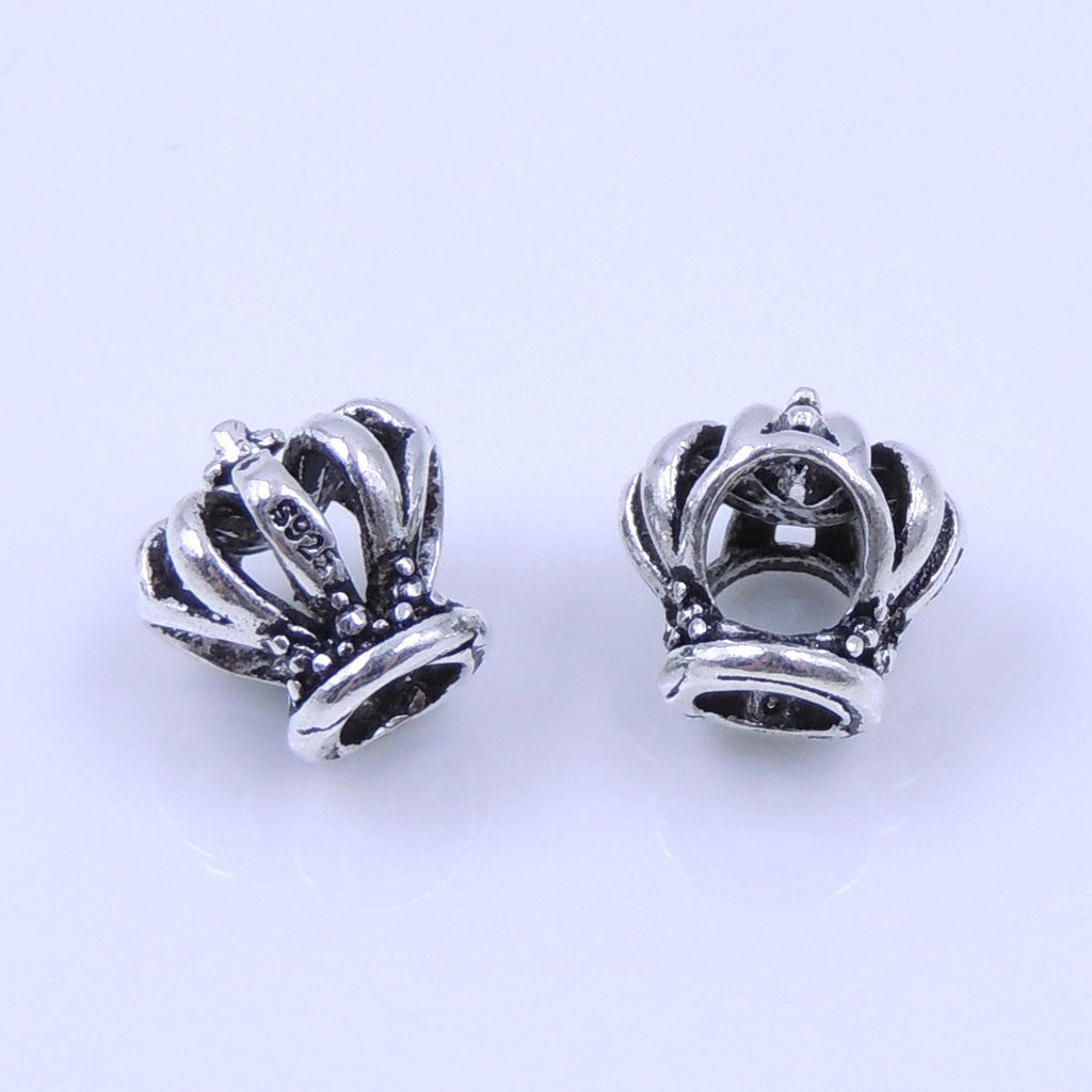 2 Pcs Sterling Silver Crown Charms 925 Stamp Vintage Celtic WSP229X2 Wholesale: See Discount Coupons in Item Details