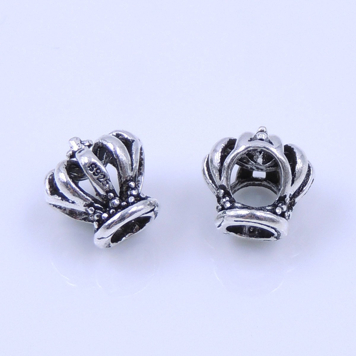 2 Pcs Sterling Silver Crown Charms 925 Stamp Vintage Celtic WSP229X2 Wholesale: See Discount Coupons in Item Details