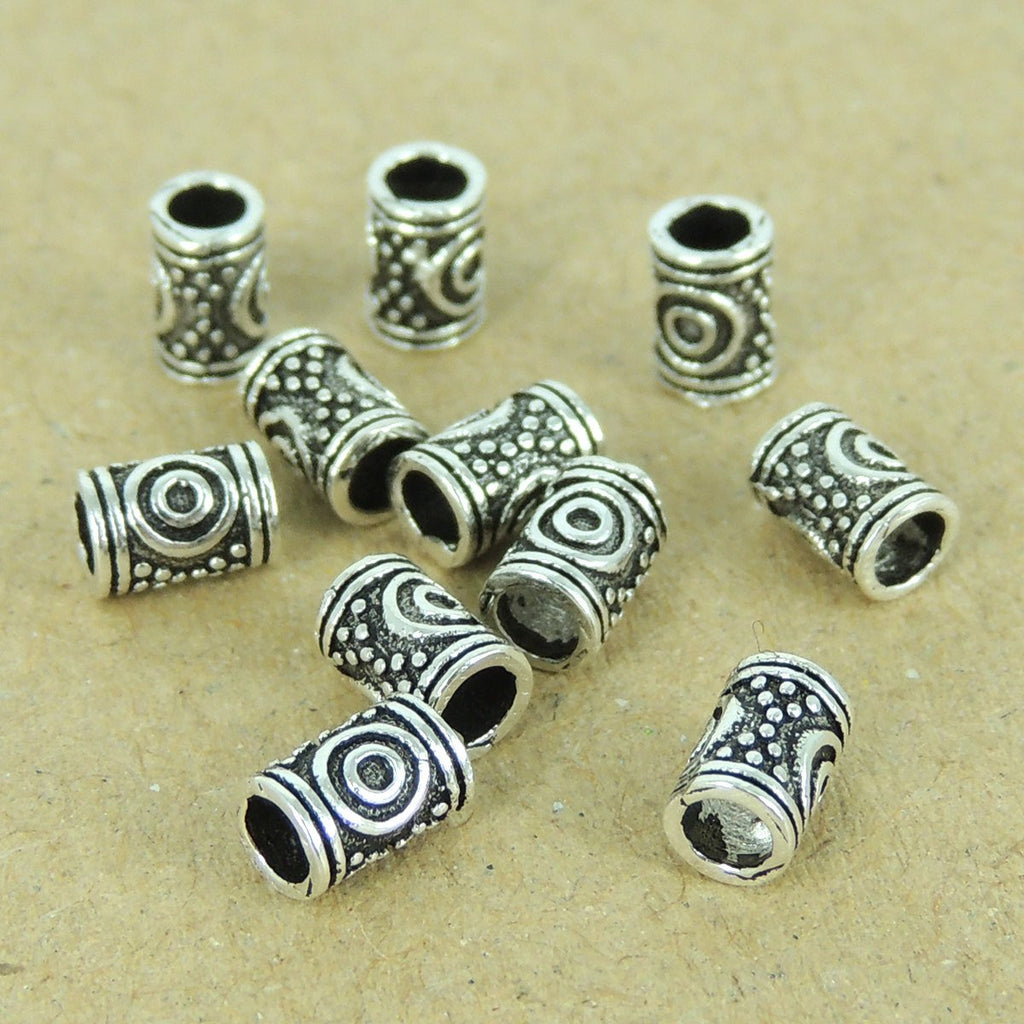 12 PCS 925 Sterling Silver Bead Barrel Vintage DIY Jewelry Making WSP372X12 Wholesale: See Discount Coupons in Item Details