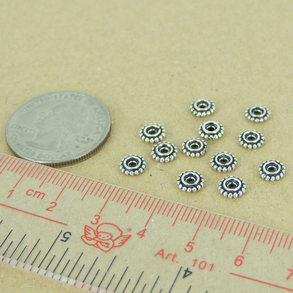 12 Pcs 925 Sterling Silver Spacers Vintage DIY Jewelry Making WSP377X12 Wholesale: See Discount Coupons in Item Details