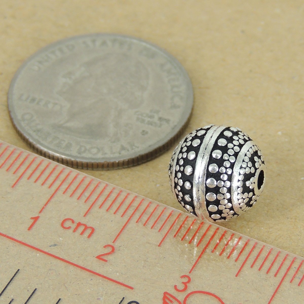 2 PCS 925 Sterling Silver Round Bead Vintage WSP386X2 Wholesale: See Discount Coupons in Item Details