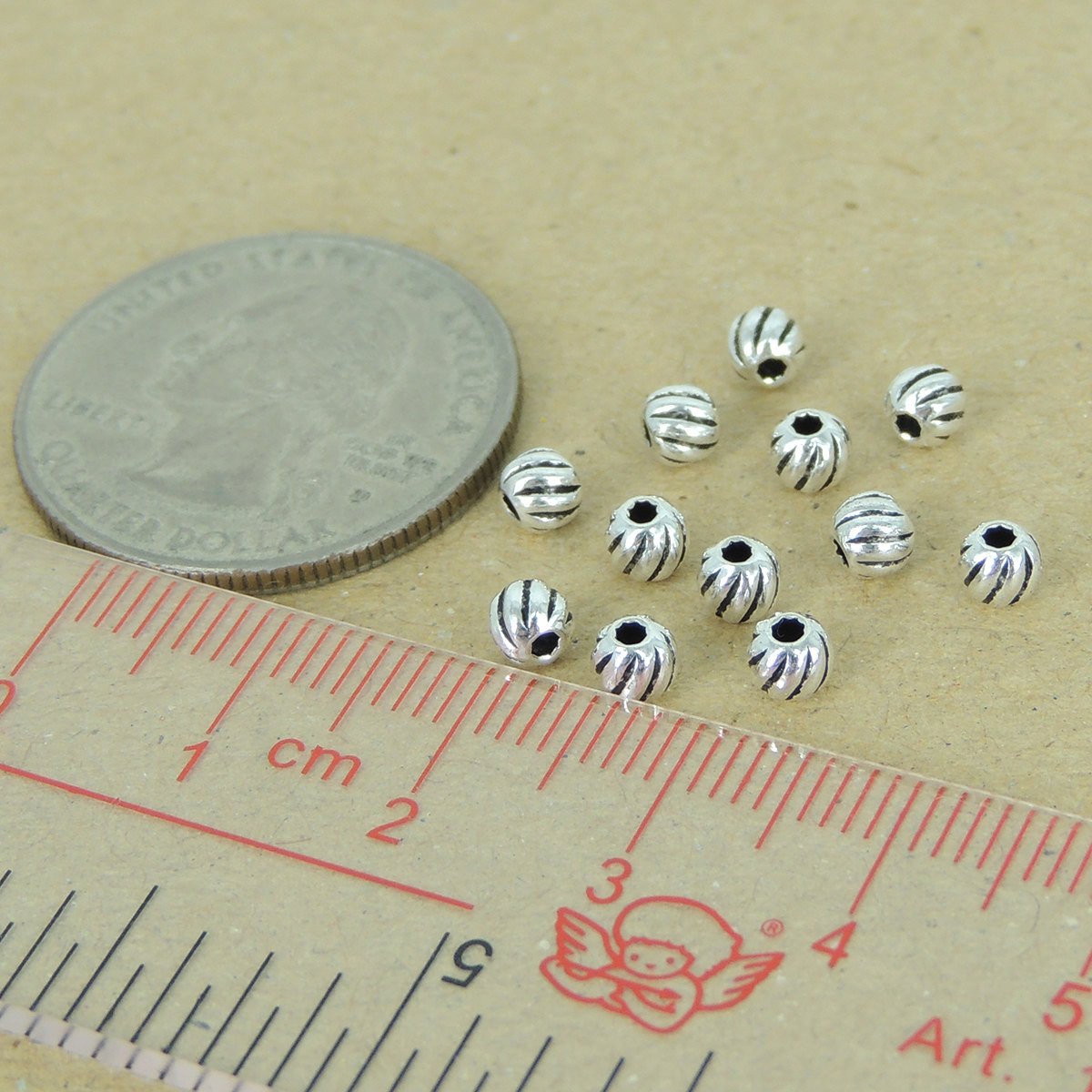 20 PCS 925 Sterling Silver Round Bead Vintage WSP396X20 Wholesale: See Discount Coupons in Item Details