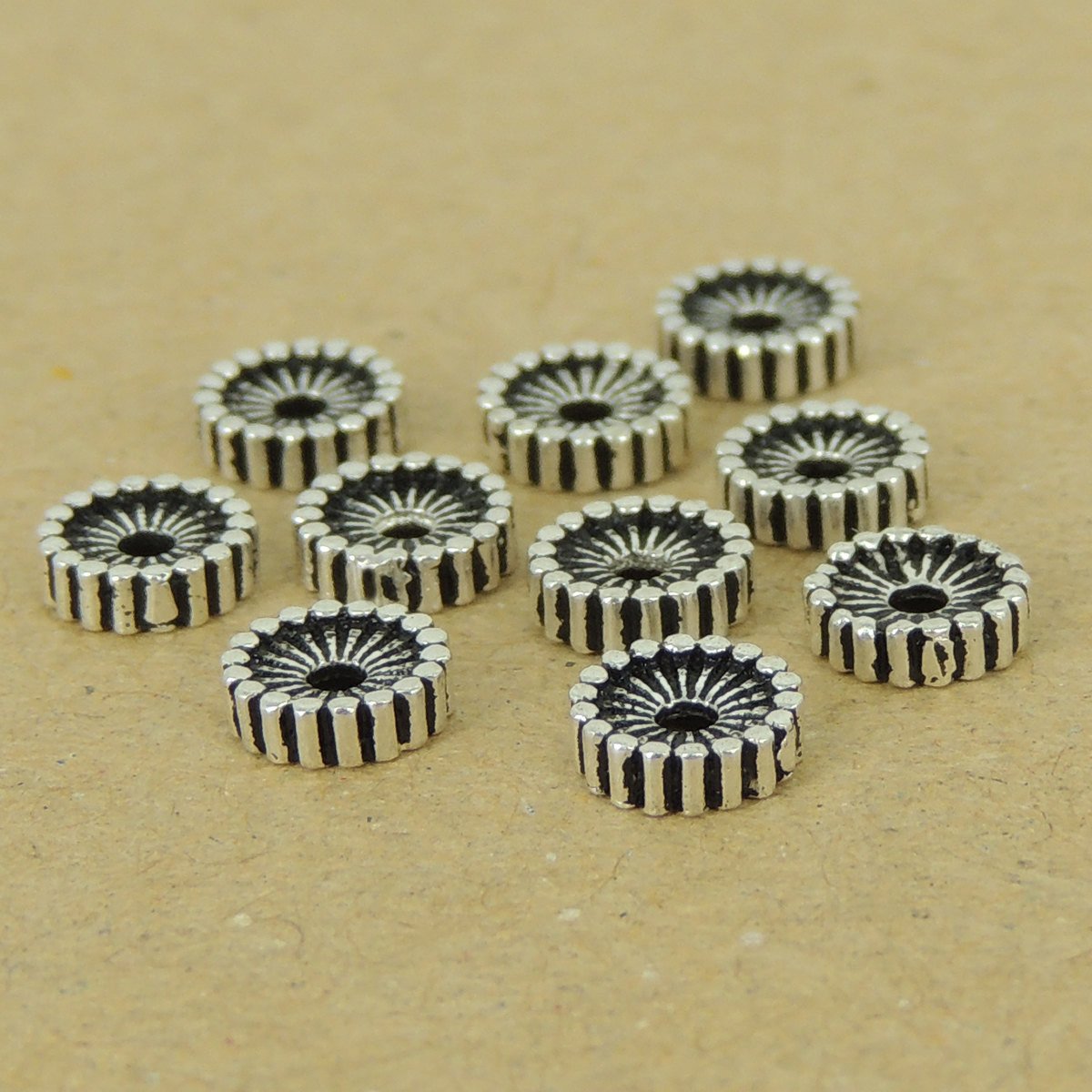 10 PCS 925 Sterling Silver Spacers Vintage WSP398X10 Wholesale: See Discount Coupons in Item Details