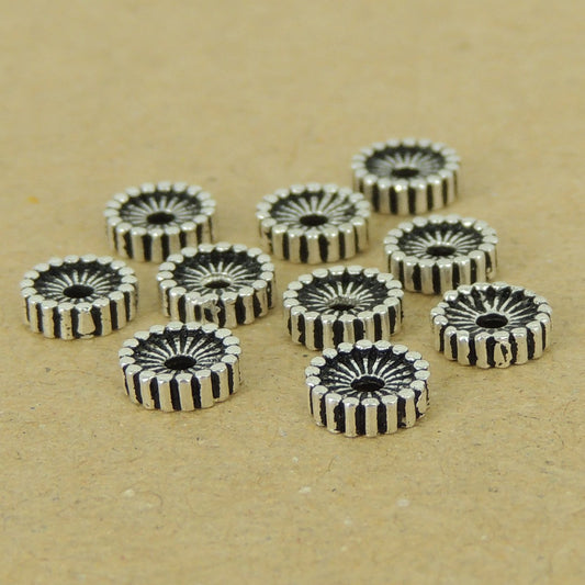 10 PCS 925 Sterling Silver Spacers Vintage WSP398X10 Wholesale: See Discount Coupons in Item Details