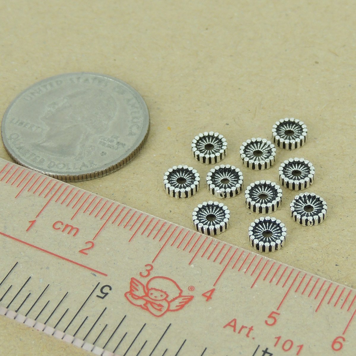 10 PCS 925 Sterling Silver Spacers Vintage WSP398X10 Wholesale: See Discount Coupons in Item Details