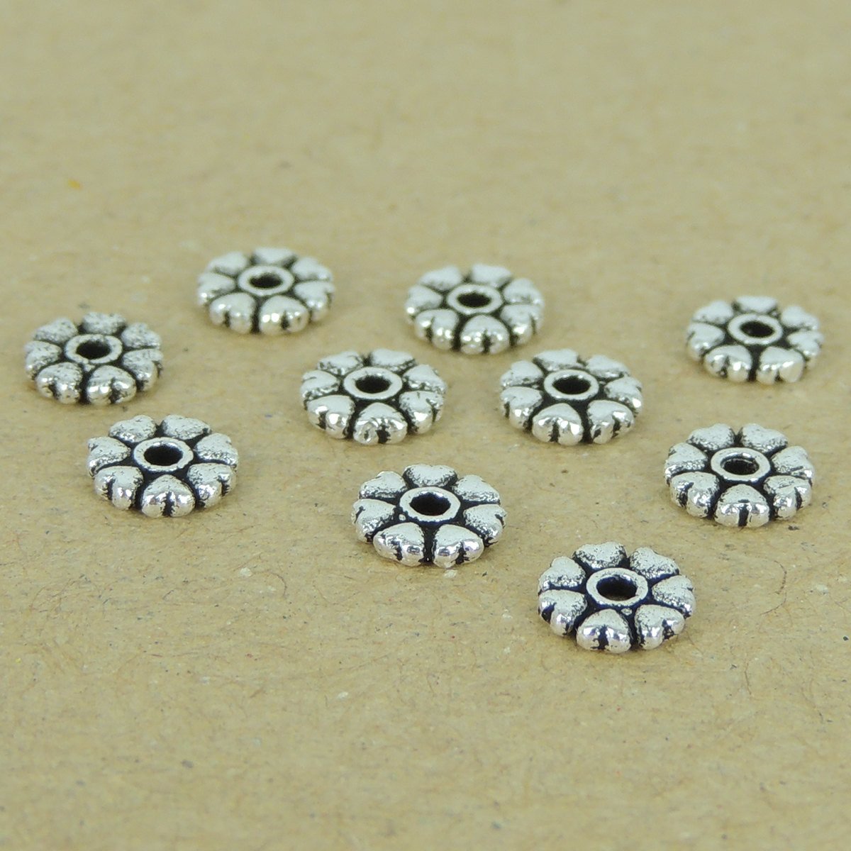 10 Pcs 925 Sterling Silver Spacers Vintage Love Heart WSP401X10 Wholesale: See Discount Coupons in Item Details