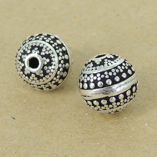 2 PCS 925 Sterling Silver Round Bead Vintage WSP386X2 Wholesale: See Discount Coupons in Item Details