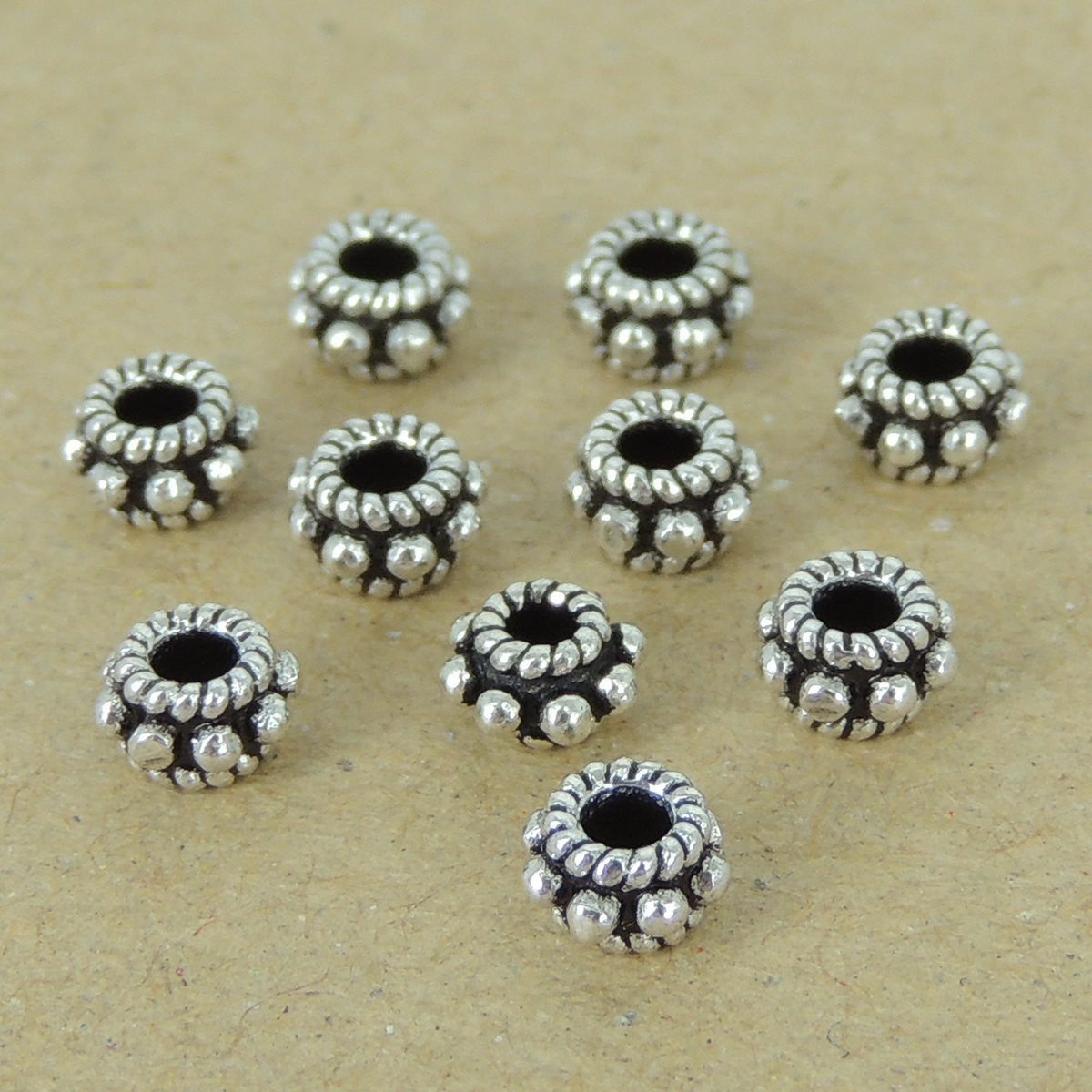 10 PCS 925 Sterling Silver Spacers Beads Vintage WSP397X10 Wholesale: See Discount Coupons in Item Details