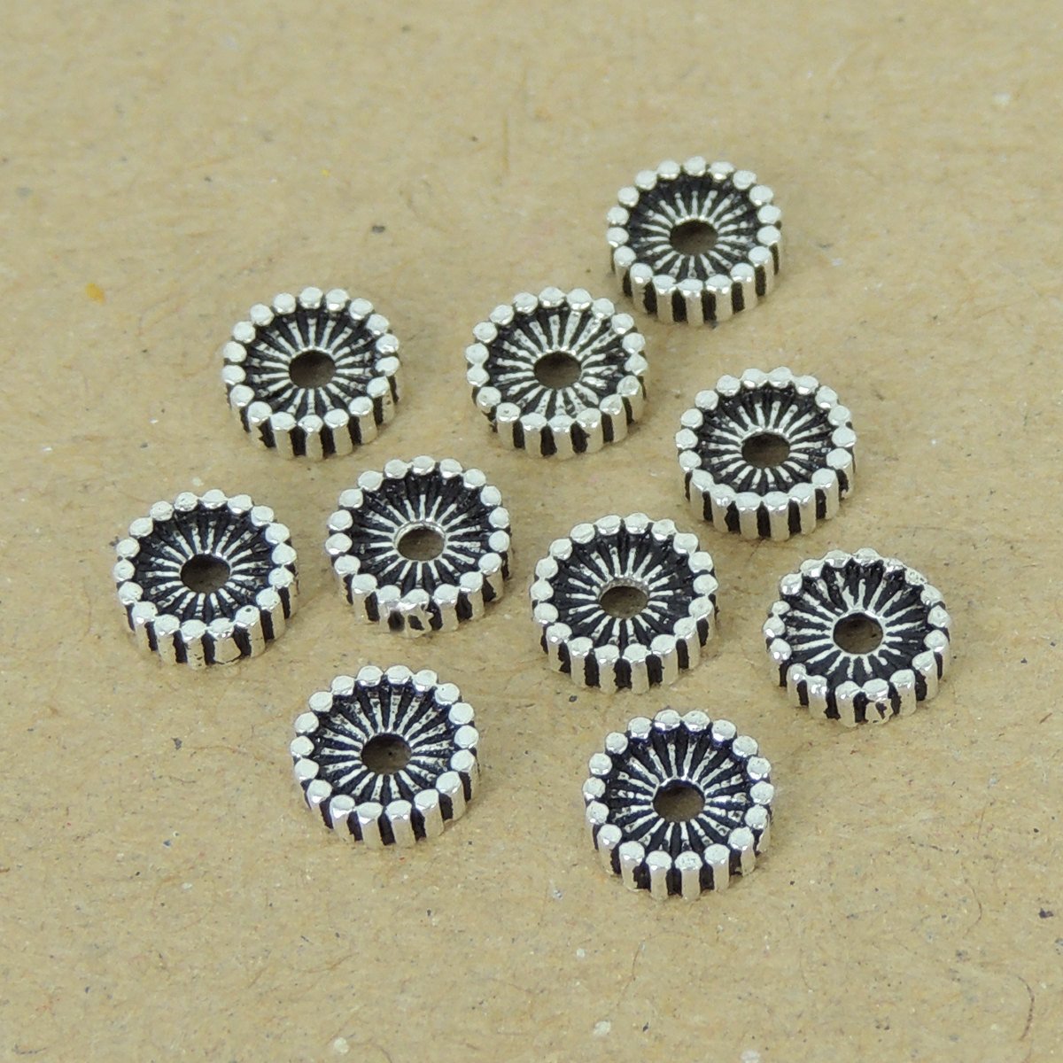 10 PCS 925 Sterling Silver Spacers Vintage WSP398X10 Wholesale: See Discount Coupons in Item Details