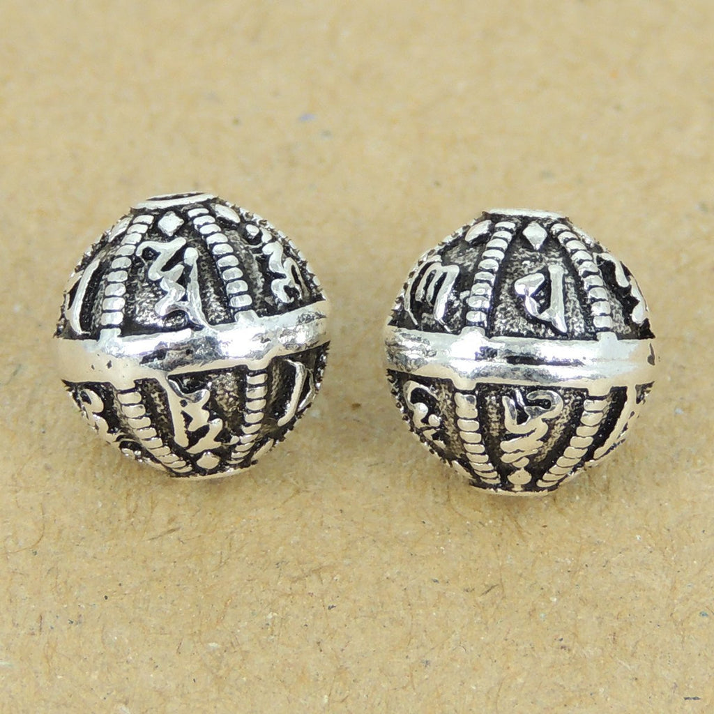 2 PCS 925 Sterling Silver Buddhism Mantra Charm Protection Vintage Barrel WSP404X2 Wholesale: See Discount Coupons in Item Details