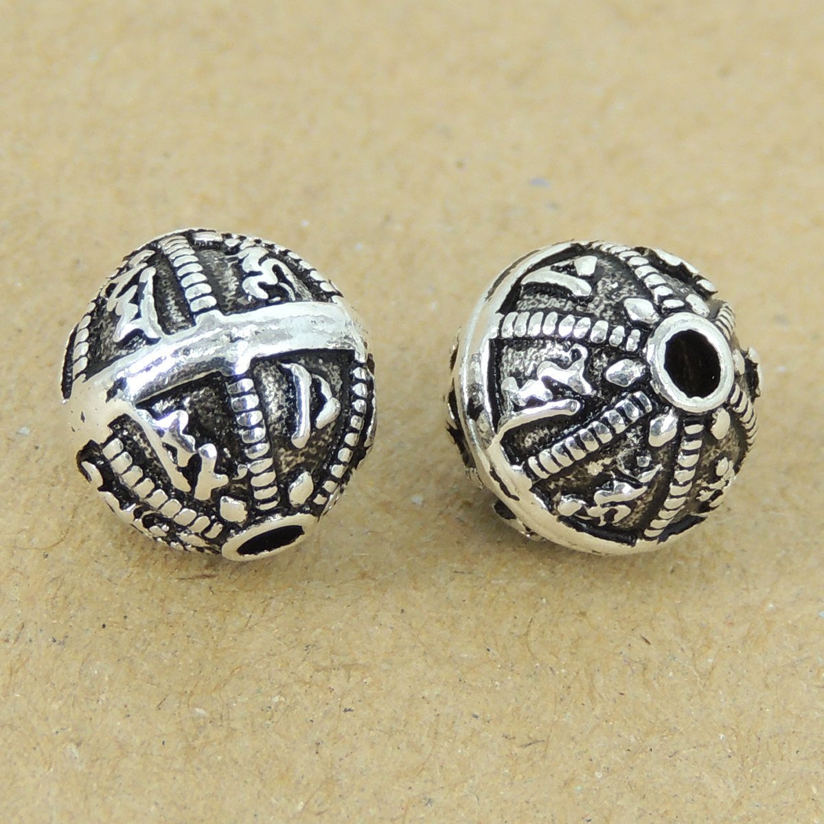 2 PCS 925 Sterling Silver Buddhism Mantra Charm Protection Vintage Barrel WSP404X2 Wholesale: See Discount Coupons in Item Details