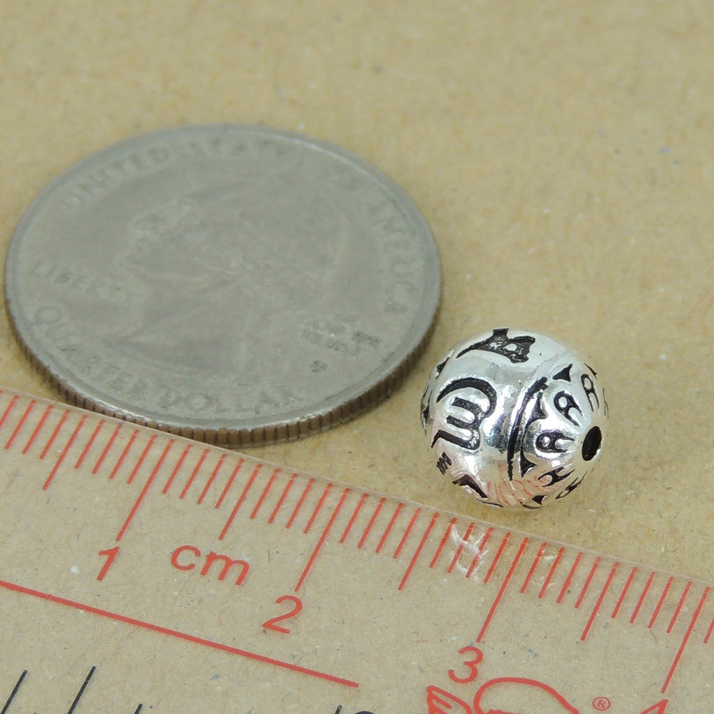 2 PCS 925 Stamp Sterling Silver Buddhism Mantra Bead Protection Vintage Barrel WSP407X2 Wholesale: See Discount Coupons in Item Details