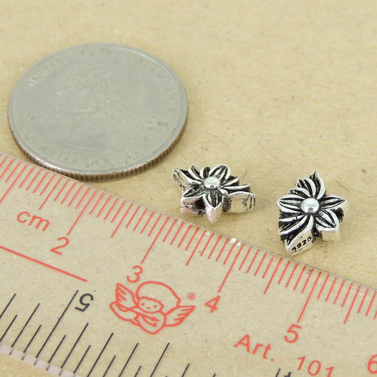 2 Pcs 925 Stamp Sterling Silver Lotus Beads Buddhism Jewelry Making WSP416X2 Wholesale Retail