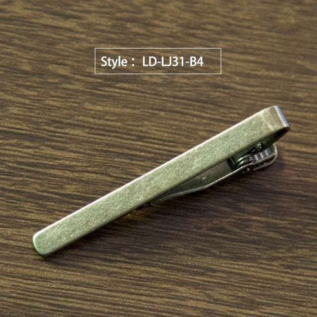 New Simple Fashion Style Tie Clip for Men Metal Silver Gold Tone Simple Bar Clasp Practical Necktie Clasp Tie Pin for Mens Gift